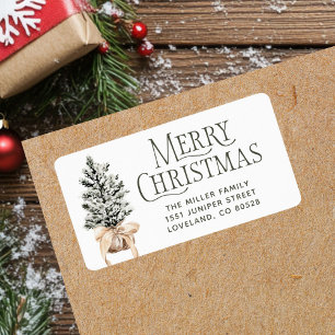 Étiquette Joyeux Noël Adresse de retour