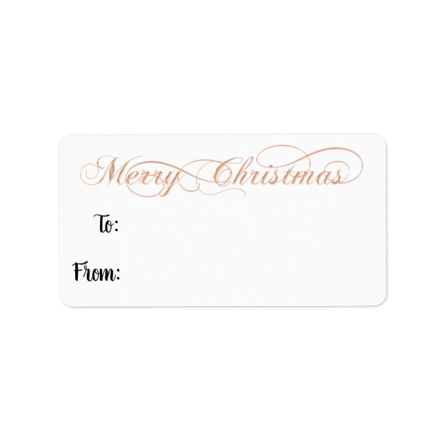 Étiquette Joyeux Noël De À Main Lettré Rose Script (Devant)