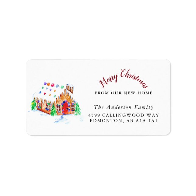 Étiquette Joyeux Noël de notre New Home Holiday Cute (Devant)