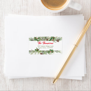 Étiquette Joyeux Noël encadré Hiver Voeux