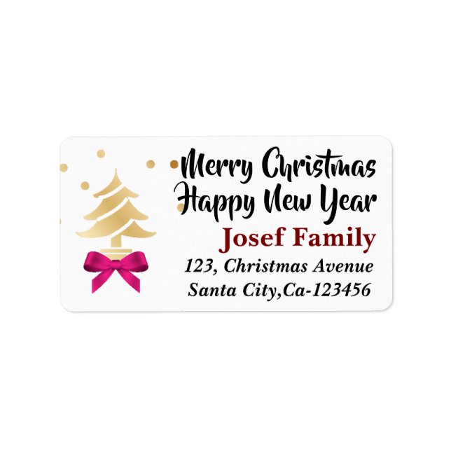 Étiquette Joyeux Noël et Bonne Année (Devant)