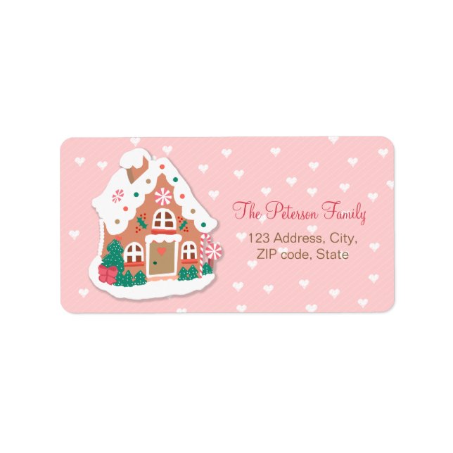Étiquette Joyeux Noël mignon Pink Snowpain Maison (Devant)
