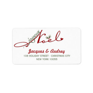 Étiquette Joyeux Noel Mistletoes Christmas Retourner Adresse