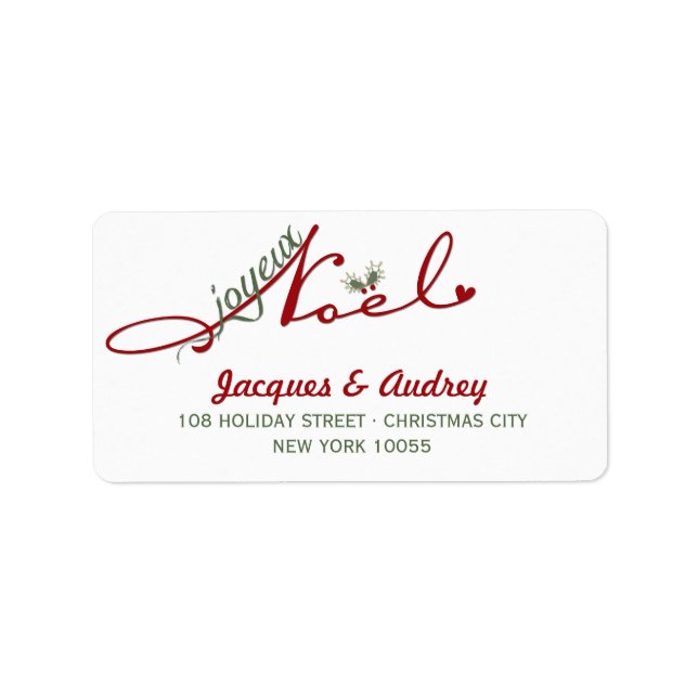 Étiquette Joyeux Noel Mistletoes Christmas Retourner Adresse (Devant)