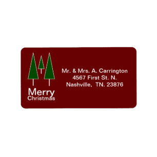 Étiquette Joyeux Noël Pins Abstraits