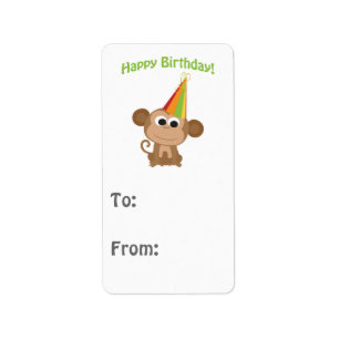 Étiquette Joyeux singe d'anniversaire
