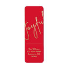 JOYFUL Gold Faux Foil Red Christmas Adresse