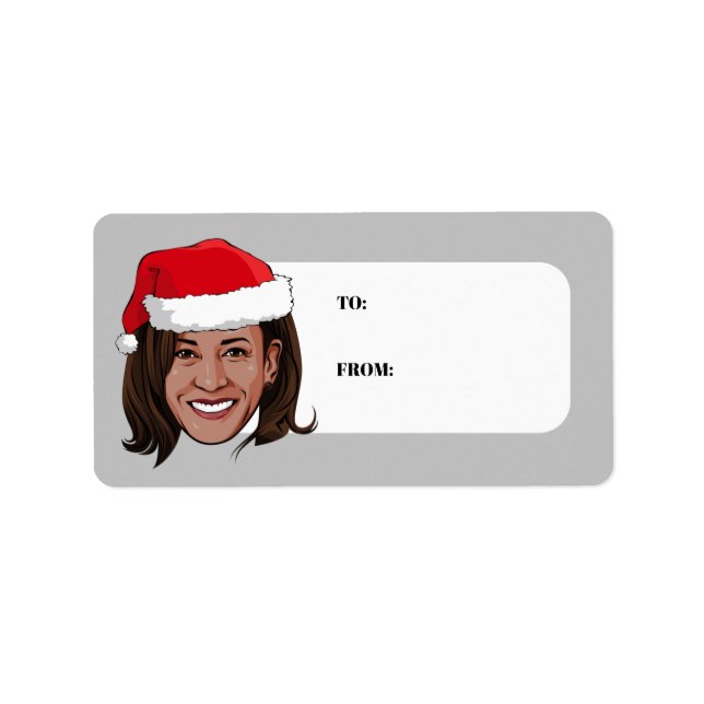 Étiquette Kamala Harris Noël (Devant)