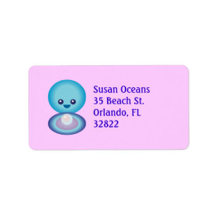 Étiquette Kawaii Happy Clam