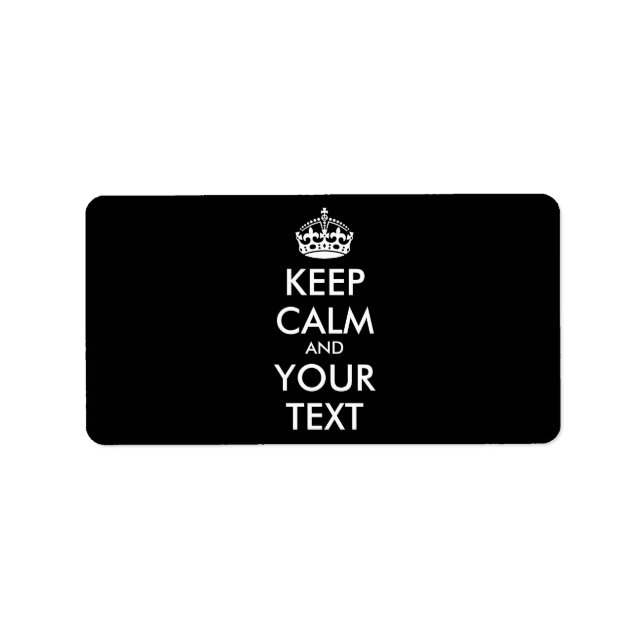 Étiquette KEEP CALM personnalisé et votre texte - blanc (Devant)