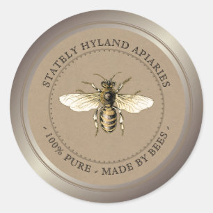 Étiquette Kraft Vintage Honey Jar