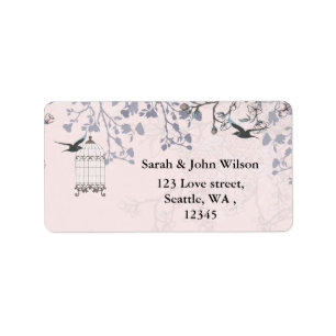 Étiquette la cage à oiseaux rose, inséparables renvoient d