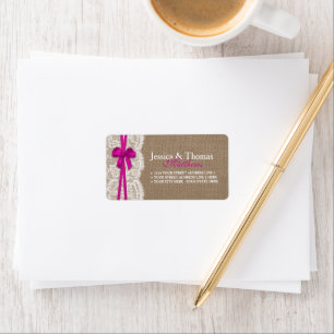 Étiquette La collection de Mariages Rustic Pink Bow