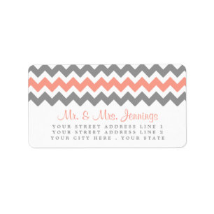 Étiquette La collection moderne de Mariages Chevron - rose e