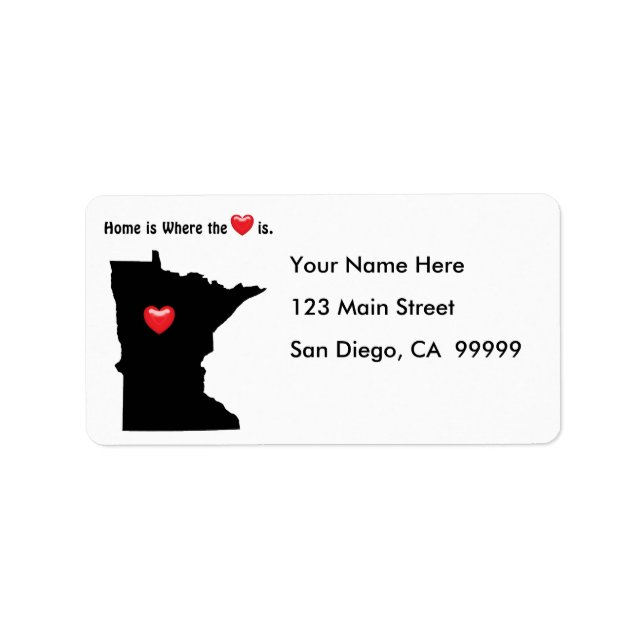 Étiquette La maison est où le coeur MINNESOTA (Devant)