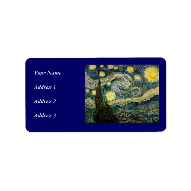 Étiquette La nuit étoilée de Vincent van Gogh (1889) (Devant)