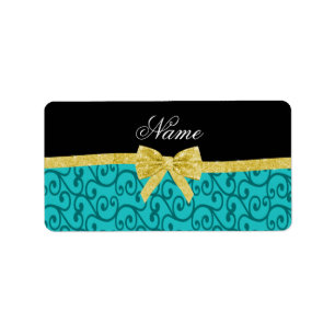 Étiquette La turquoise nommée faite sur commande