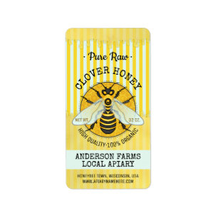 Étiquette L'abeille de rucher de pot de miel d'abeille
