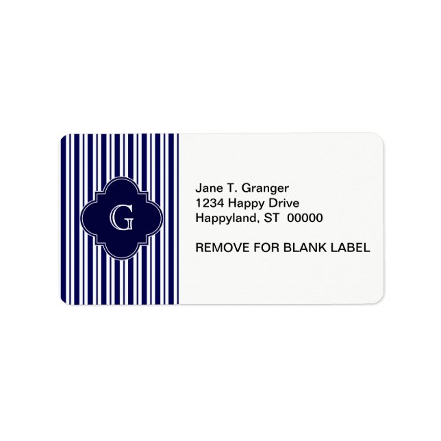 Étiquette Label monogram de la marine (Devant)