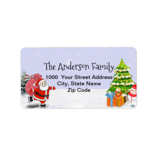 Étiquette Label Santa Claus Ice Skating Address