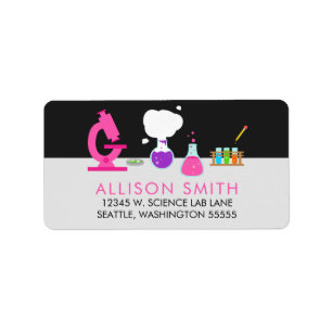 Étiquette Laboratoire scientifique rose