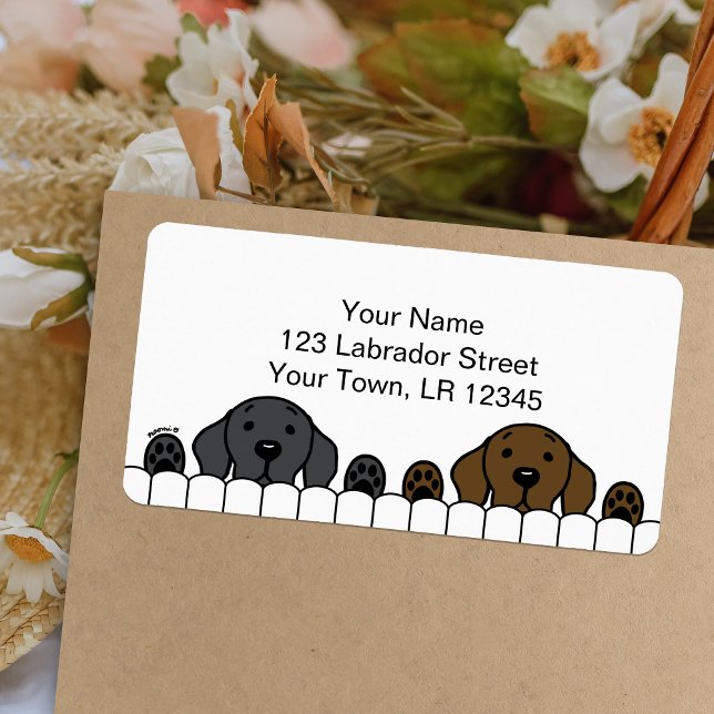 Étiquette Labrador Duo Vous Regarder Adresse de retour (Labrador Duo Watching You design Return Address Labels for Labrador Owners.  Personalized.)