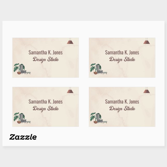 Étiquette Lampe à chaise marbrée Studio de concept (Feuille)