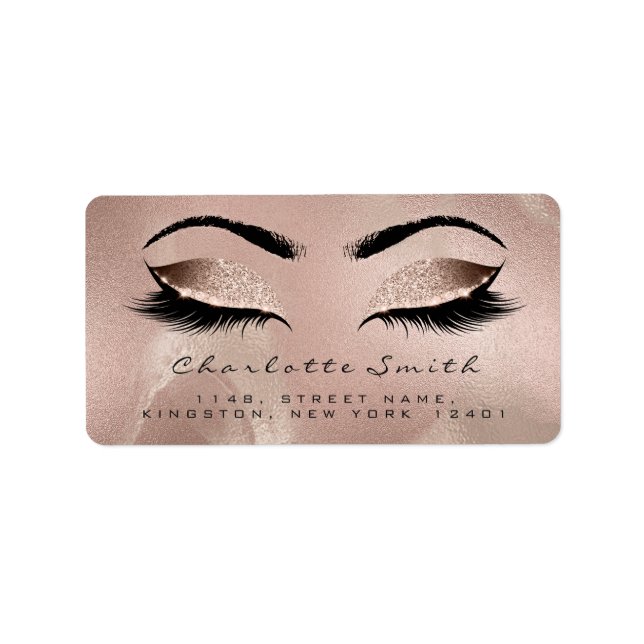 Étiquette Lashes de maquillage brillant en soie Adresse de r (Devant)