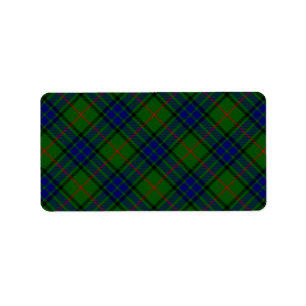 Étiquette Lauder tartan bleu vert plaid