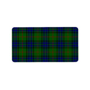 Étiquette Lauder tartan bleu vert plaid