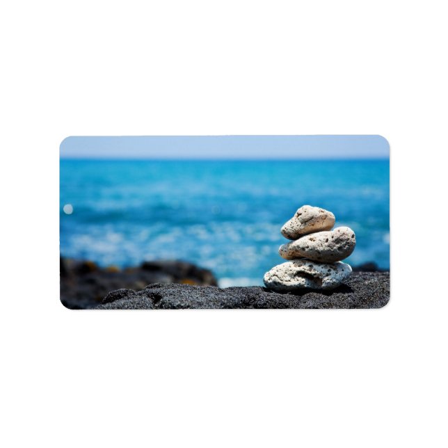 Étiquette Lava Rock Coral Hawaii Ocean Tropical Beach Blank (Devant)