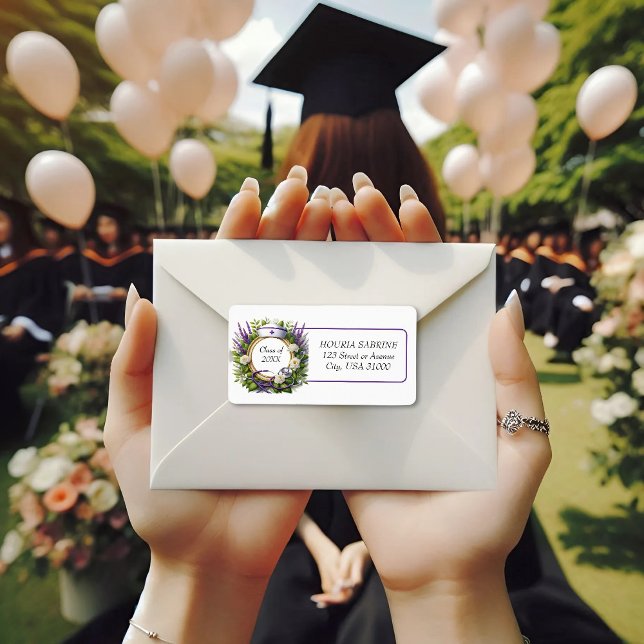 Étiquette Lavande et infirmière chamomile Adresse de graduat (Créateur téléchargé)