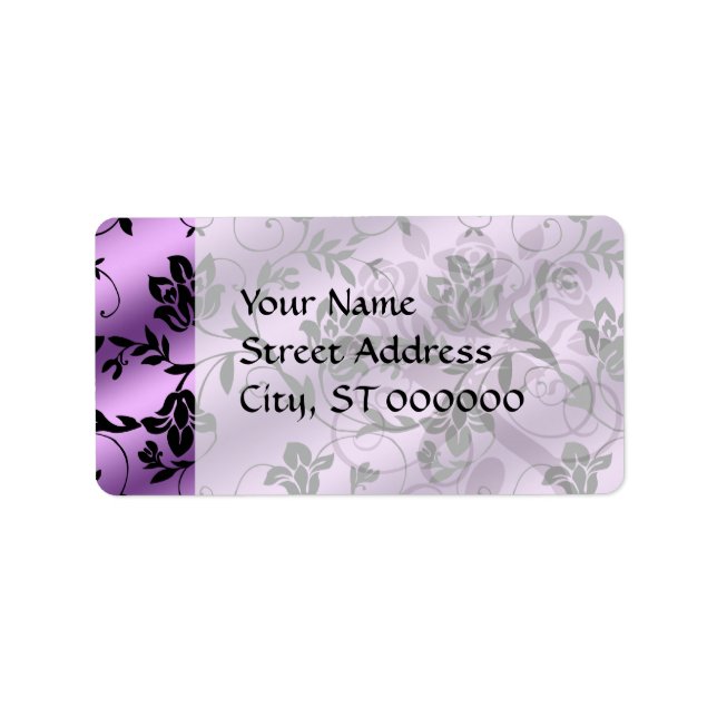 Étiquette lavande florale satin damer (Devant)