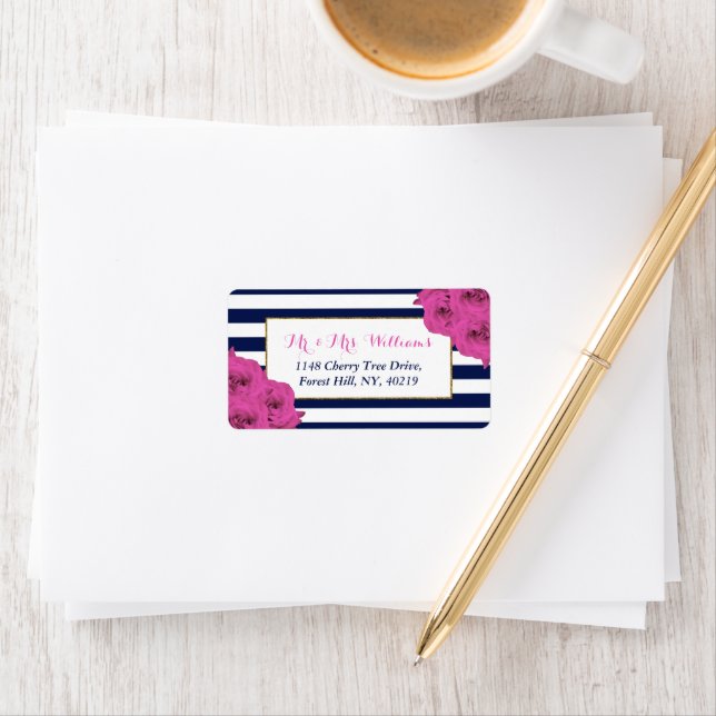 Étiquette Le Chic Moderne Luxe Mariage Collection Rose Roses (En situation)