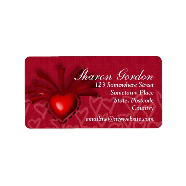 Étiquette Le coeur rouge (Devant)