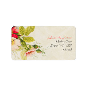 Étiquette Le cru rougissent mariage floral de bouquet de