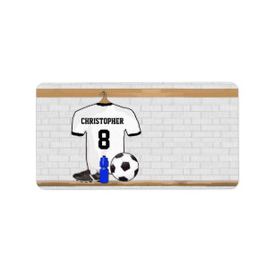 Étiquette Le football Jersey noir blanc personnalisé du