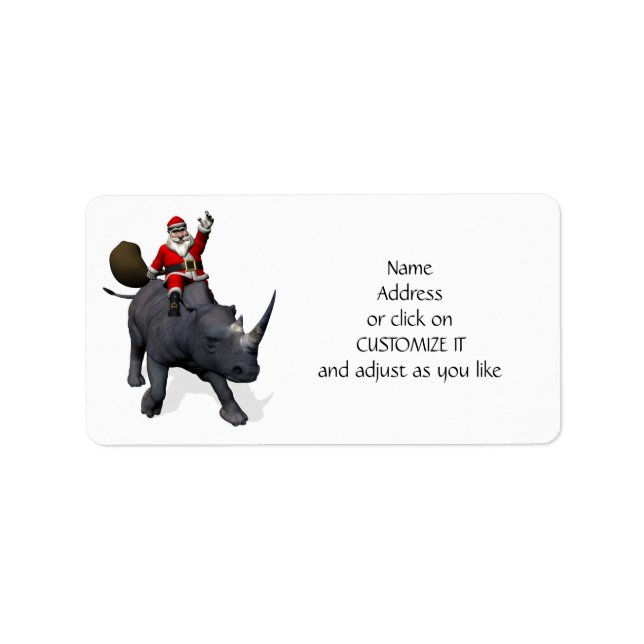 Étiquette Le Père Noël À Rhinoceros (Devant)