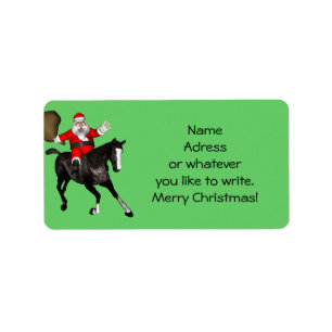 Étiquette Le Père Noël aime les chevaux noirs
