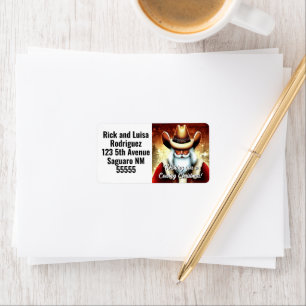 Étiquette Le Père Noël dans un Noël Casquette occidental