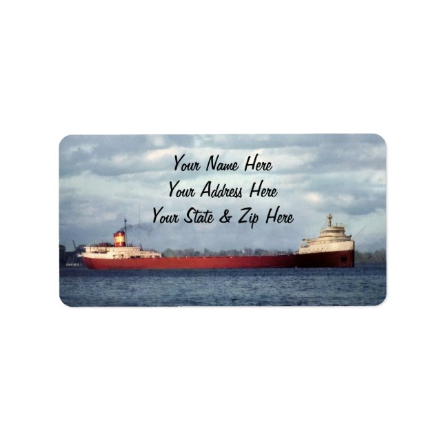 Étiquette L'Edmund Fitzgerald sur la rivière St. Clair (Devant)