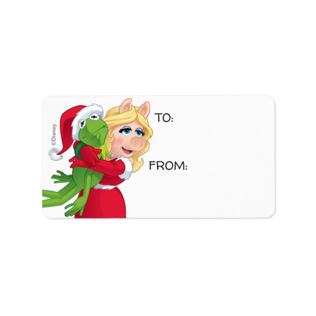 Étiquette Les Muppets | Kermit & Miss Piggy Christmas (Devant)