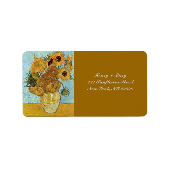 Étiquette Les tournesols de Van Gogh (Devant)