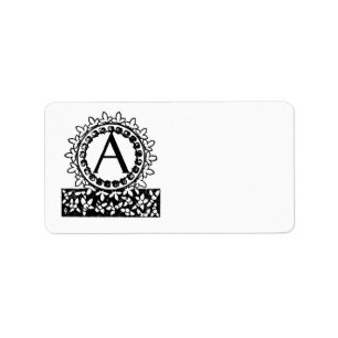 Étiquette LETTRE vintage MONOGRAPHIQUE VITALE A