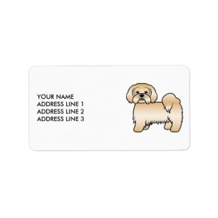 Étiquette Lhasa Apso doré Chien de dessin animé mignon & Tex
