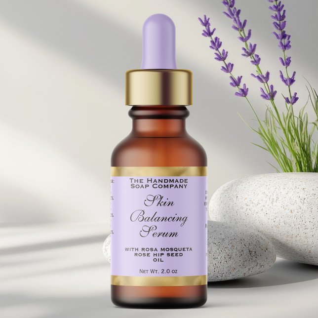 Étiquette Light Purple & Gold Small Dropper Bottle Label  (Créateur téléchargé)