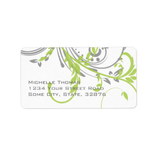 Étiquette Lime et Grey Double Floral Adresse de retour