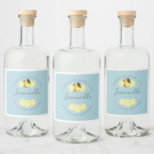 Étiquette Limoncello bleu-brillant sur mesure
