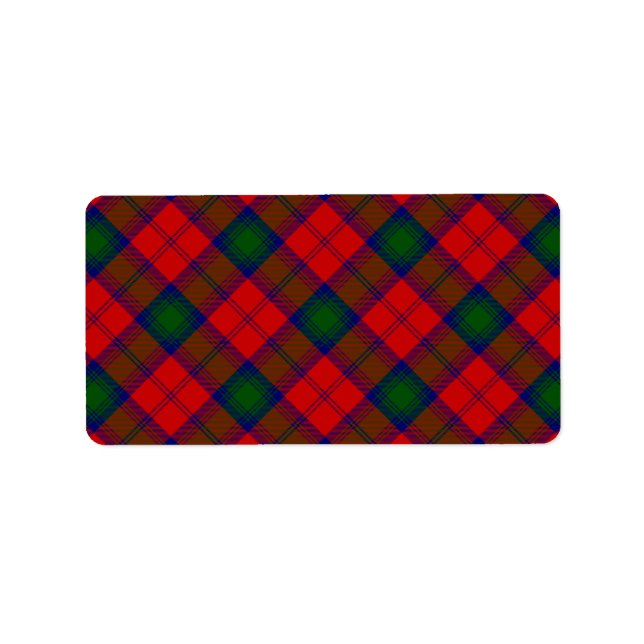 Étiquette Lindsay tartan rouge vert plaid (Devant)