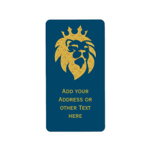 Étiquette Lion Avec Couronne - Style Or 1